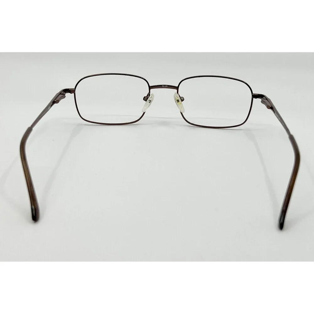 L.A. Eyeworks Eyeglasses Mens Brown Metal Rectangle Frames 48-20-140